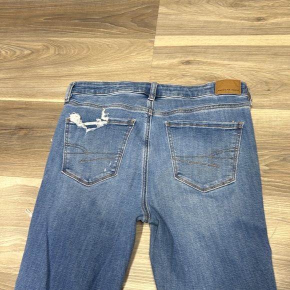 American Eagle Outfitters Blue jeggings Distressed Jeans size 8 - Picture 7 of 11